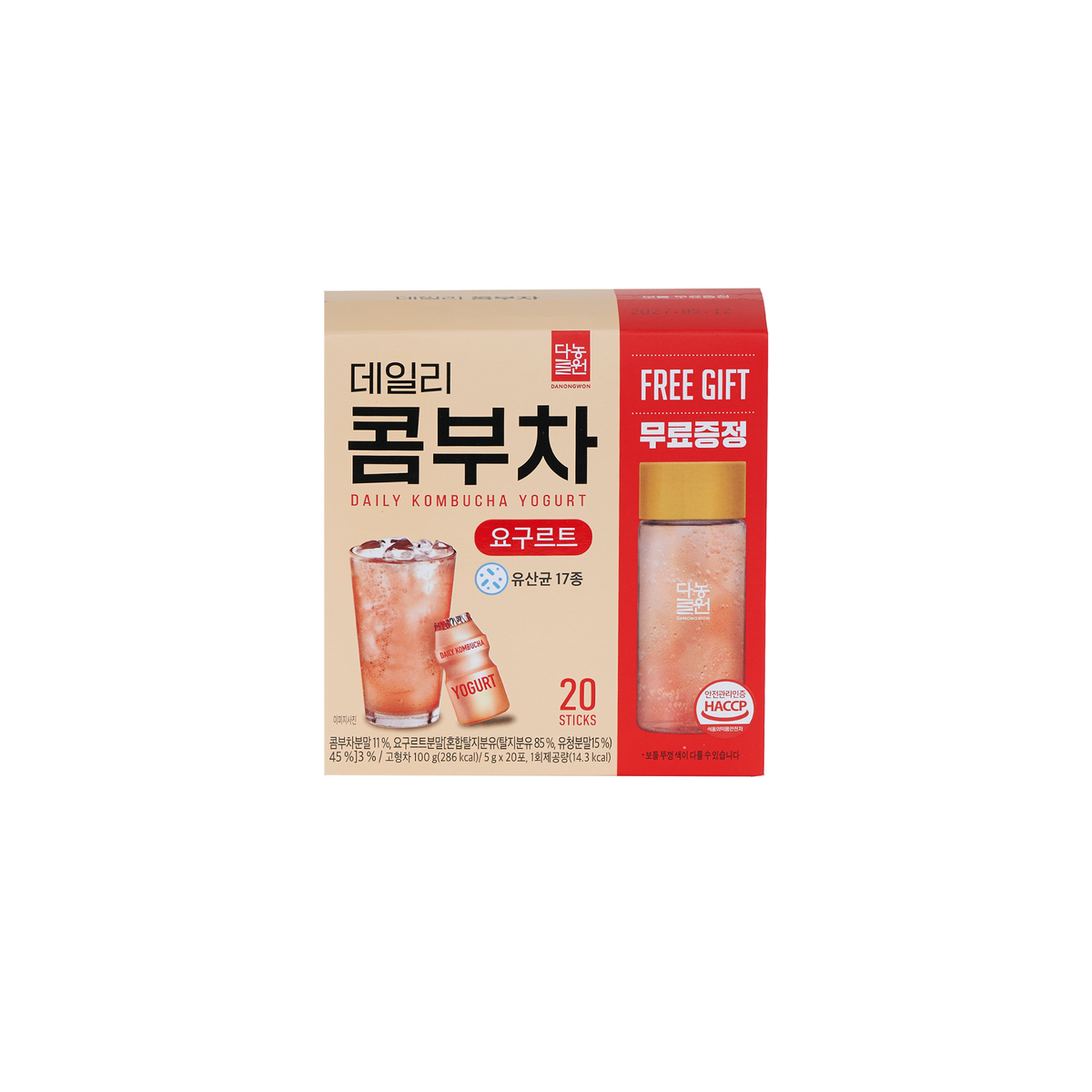 Danongwon Daily Kombucha Yogurt - 20 Sticks + Bottle