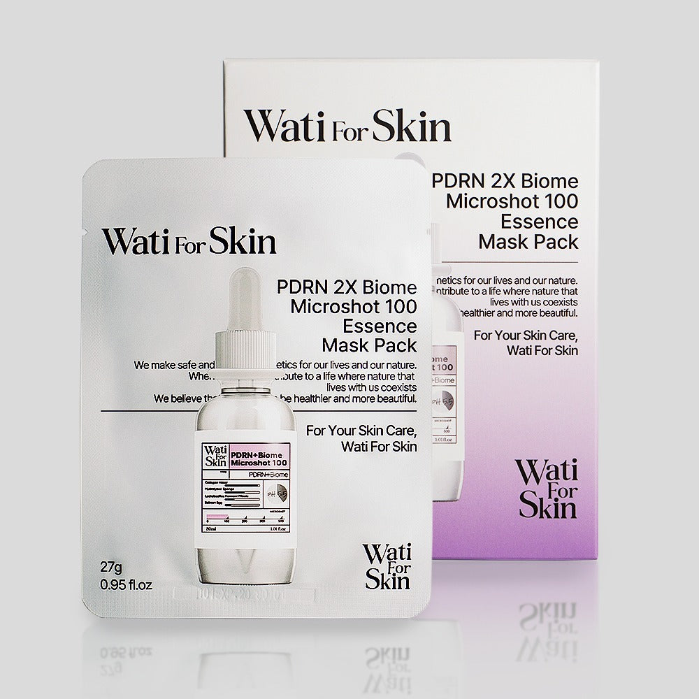 Wati For Skin PDRN 2X Biome Microshot 100 Essence Mask Pack - 27g*10ea