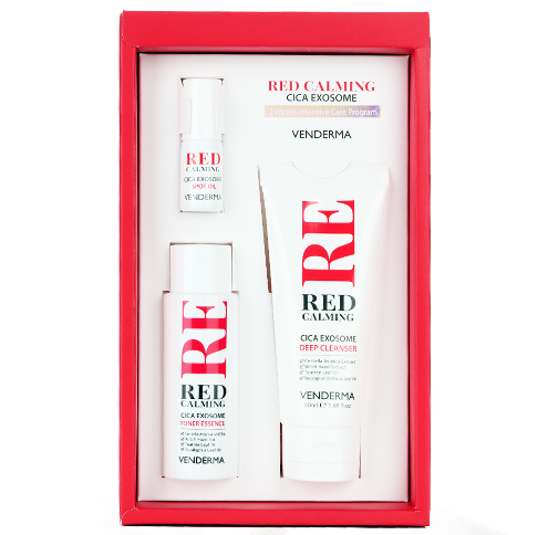 VENDERMA Red Calming Cica Exosome 2 Weeks Intensive Care Program Set. - 50/50/5mL