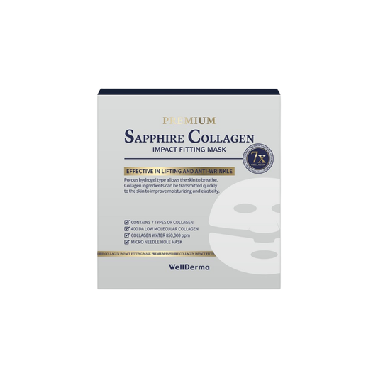 WellDerma Premium Sapphire Collagen Impact Fitting Mask - 4 sheet
