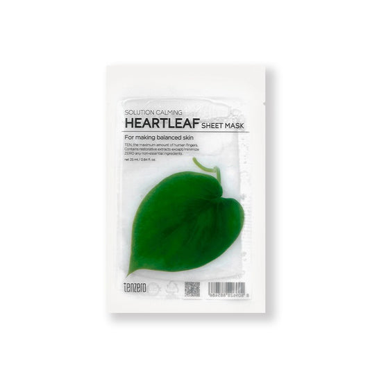 TENZERO SOLUTION CALMING HEARTLEAF SHEET MASK - 25ml*10ea