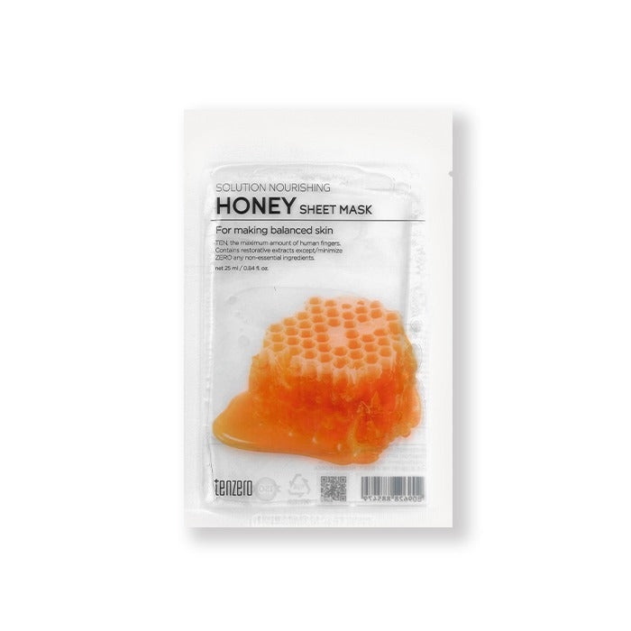 TENZERO SOLUTION NOURISHING HONEY SHEET MASK - 25 ml * 10 ea