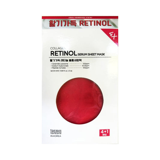 Tenzero COLLAGEN RETINOL SERUM SHEET MASK - 25ml*5ea