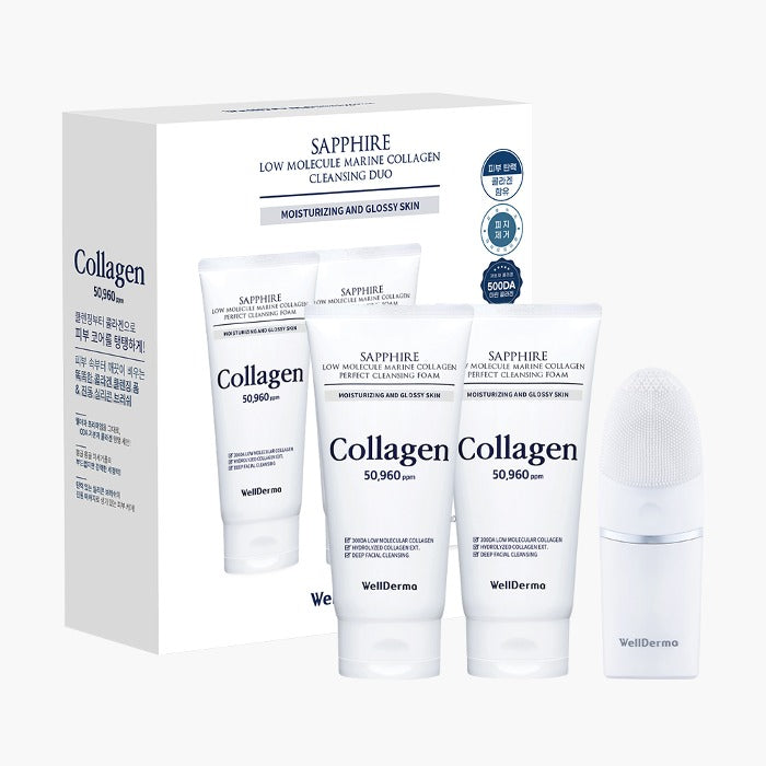 Wellderma Sapphire Low Molecule Marine Collagen Cleansing Duo