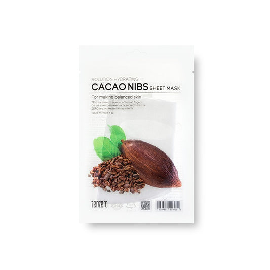 TENZERO SOLUTION HYDRATING CACAO NIBS SHEET MASK - 25 ml*10