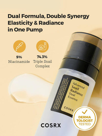 COSRX advanced snail radiance dual essence 80ml - 80ml