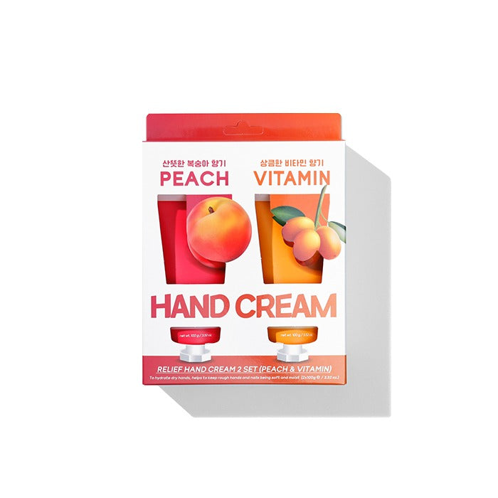 TENZERO RELIEF HANDCREAM - 100 g x 2 2 SET(Peach,Vitamin)