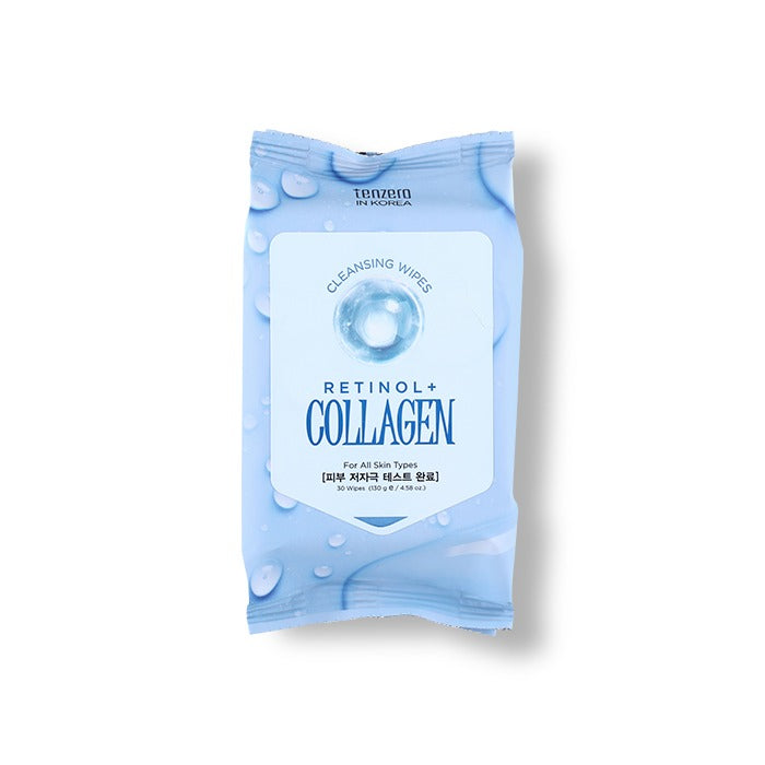 TENZERO RETINOL COLLAGEN CLEANSING WIPES - 30 Sheets